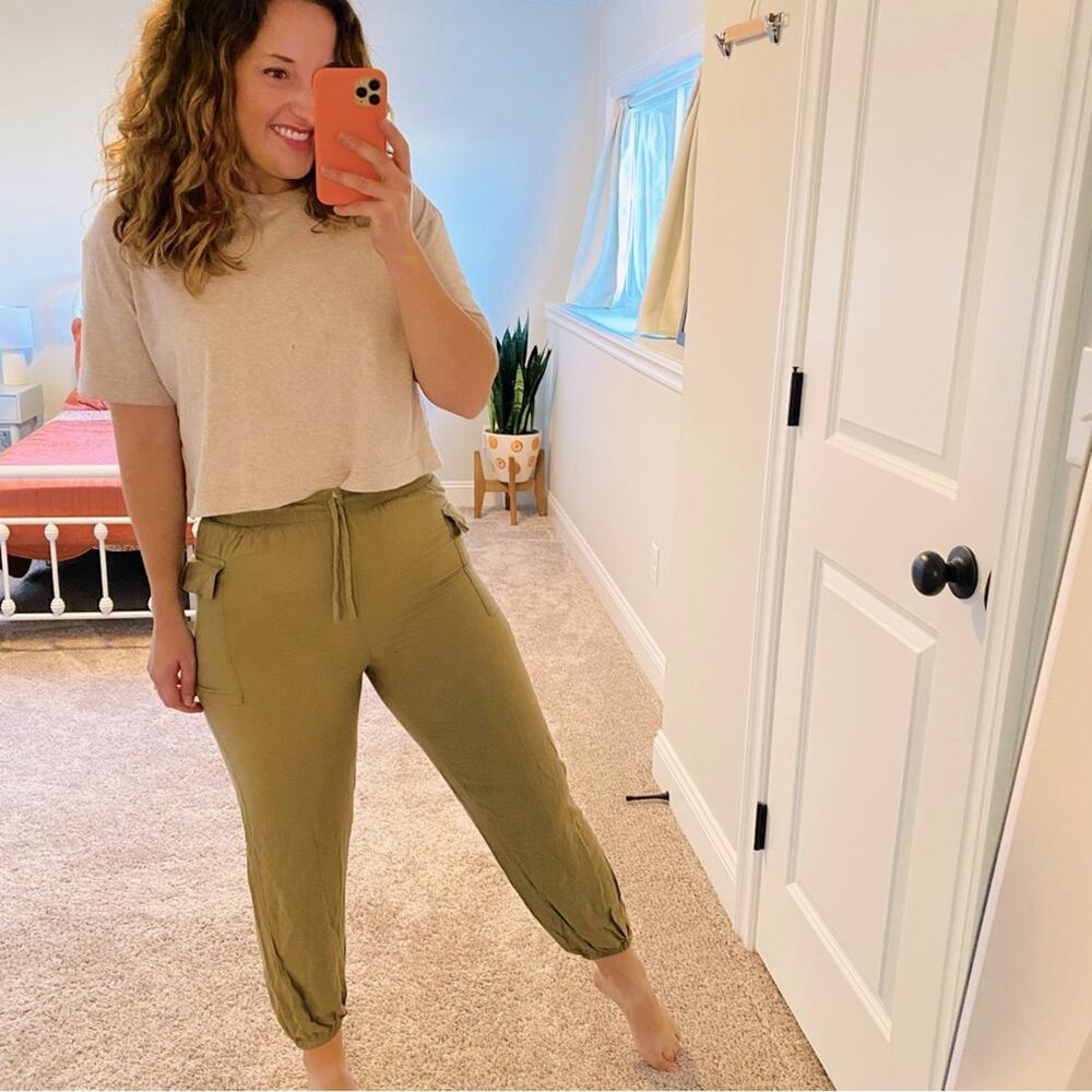 Feathers Green Soft Jogger Cargo Pants Small